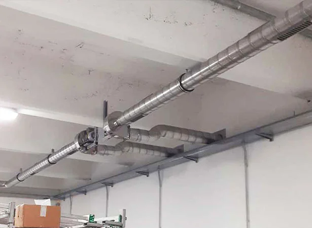 struttura impianto aria in azienda